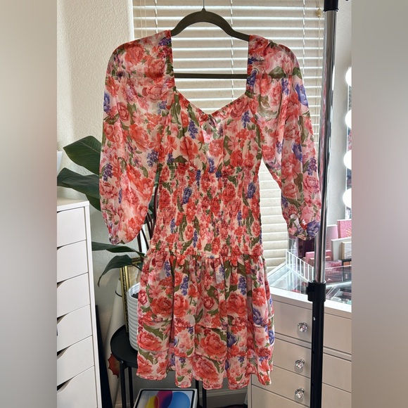 Forever21 Floral Smocked Mini Dress - Picture 4 of 4